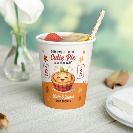 Onze Sweet Little Cutie Pie Herfst Baby shower Papieren Bekers (Insitu)