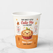 Onze Sweet Little Cutie Pie Herfst Baby shower Papieren Bekers (Achterkant)