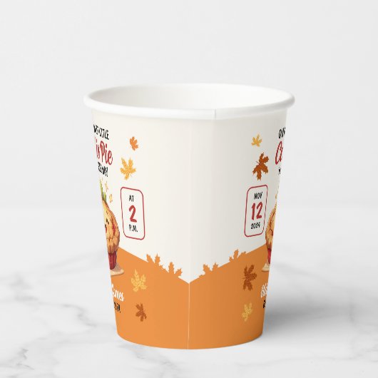 Onze Sweet Little Cutie Pie Herfst Baby shower Papieren Bekers (Rechts)