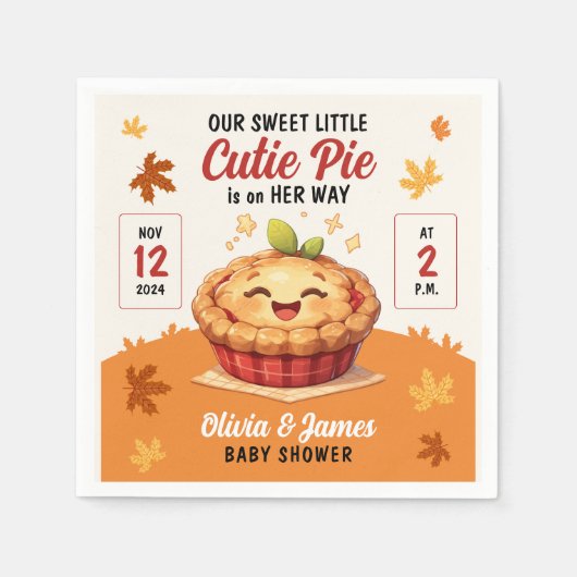 Onze Sweet Little Cutie Pie Herfst Baby shower Servet (Voorkant)