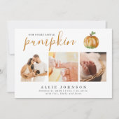 Onze Sweet Little Pumpkin Foto Baby aankondiging (Voorkant)