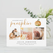Onze Sweet Little Pumpkin Foto Baby aankondiging (Staand voorkant)