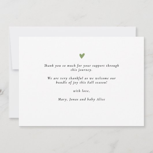 Onze Sweet Little Pumpkin Foto Baby aankondiging (Achterkant)