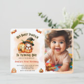 Onze Sweet Pumpkin Waterverf eerste verjaardag Fot Kaart (Staand voorkant)