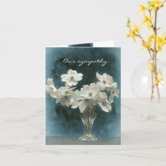 Onze sympathie: Dogwood Blossoms Groot en Klein Kaart (Gele Bloem)