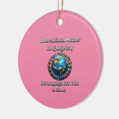 Onze taal, onze trots. Dag van de moedertaal. Keramisch Ornament (Links)