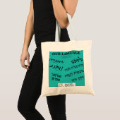 "Onze Taal" Teal Tote Bag (Voorkant (product))