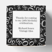 Onze tekst: 50e verjaardag Random Number Black/Whi Bedankdoosjes (Bovenkant)