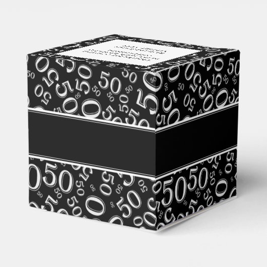 Onze tekst: 50e verjaardag Random Number Black/Whi Bedankdoosjes (Achterkant)