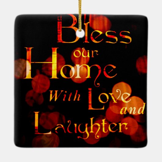 Onze thuis zonder liefde en lachen keramisch ornament (Achterkant)