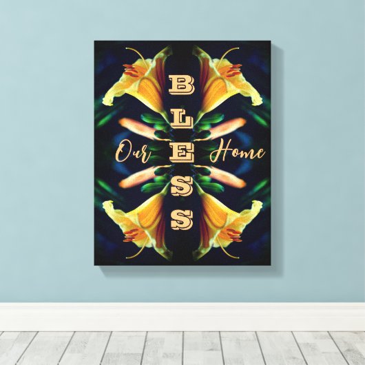 Onze thuisLily Flower Abstract Canvas Afdruk (Insitu (Houten vloer))