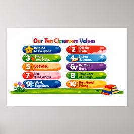 Onze Tien Klaswaarden - 11x17 Liggend Poster