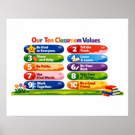 Onze Tien Klaswaarden – 16x20 Liggend Poster