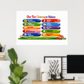 Onze Tien Klaswaarden – 24×36 Liggend Poster (Thuiskantoor)