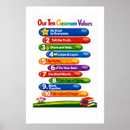 Onze Tien Klaswaarden – 24x36 Portretposter Poster