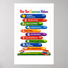 Onze Tien Waarden voor in de Klas – 11x17 Liggend Poster
