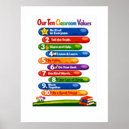 Onze Tien Waarden voor in de Klas – 18×24 Portretp Poster
