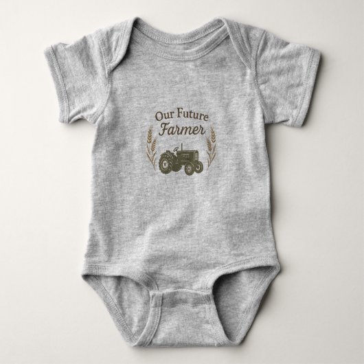 Onze toekomstige boer | Rustiek Boerderij Baby Bod Romper (Voorkant)