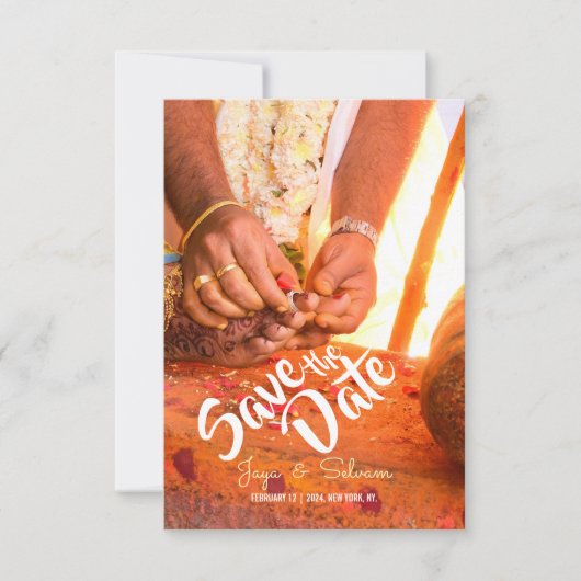 Onze traditionele bruiloft save the date (Voorkant)