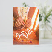 Onze traditionele bruiloft save the date (Staand voorkant)