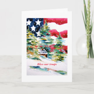 Onze troepenpatriotticakaart wordt een zegen feestdagen kaart