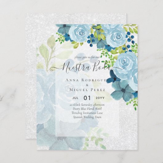 ONZE TROUW Dagelijkse Blauwe Bloemen BUDGET (Voorkant / Achterkant)