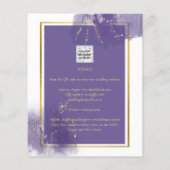 ONZE TROUW PURPER GOUD Trouw Lavendel UITNODIGING Flyer (Achterkant)