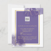 ONZE TROUW UITNODIGING PAARS GOUD Bruiloft Lavende (Achterkant)