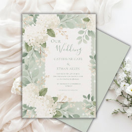Onze Trouw Witte Hortensia's Vintage Trouw Kaart