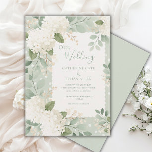 Onze Trouw Witte Hortensia's Vintage Trouw Kaart