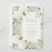 Onze Trouw Witte Hortensia's Vintage Trouw Kaart (Voorkant)