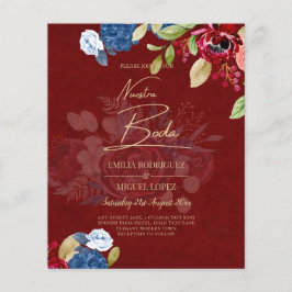 ONZE TROUWDAAG Bourgondië Blauwe Bloemen Trouw UIT Flyer