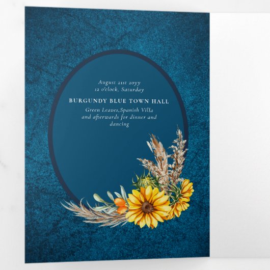 Onze Trouwdag 6 pagina's Spaanse Trouw Uitnodiging (Binnenzijde eerst)