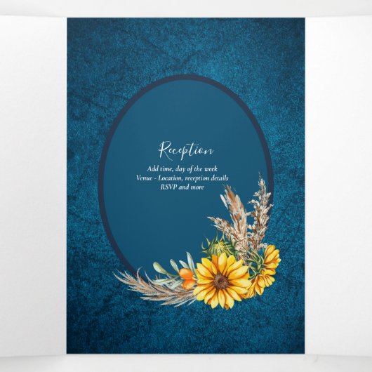 Onze Trouwdag 6 pagina's Spaanse Trouw Uitnodiging (Binnenkant midden)