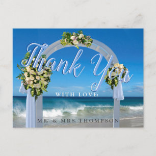 Onze Trouwdag Aan Het Strand Bedankt Briefkaart
