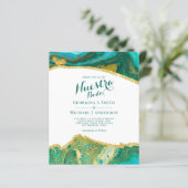 Onze Trouwdag AGATE Goud Spaanse Trouw Uitnodiging (Staand voorkant)