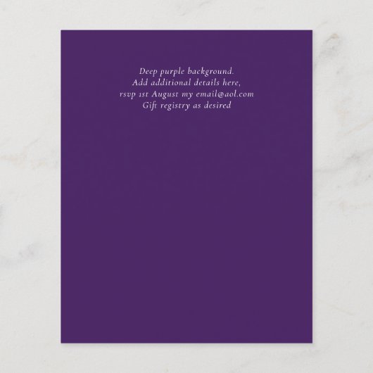 Onze Trouwdag AGATE Goud Spaanse Trouw Uitnodiging (Achterkant)