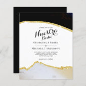 Onze Trouwdag AGATE Goud Spaanse Trouw Uitnodiging (Voorkant / Achterkant)