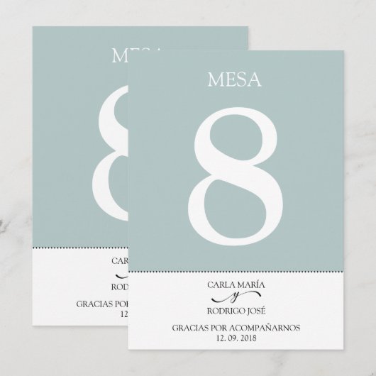 ONZE TROUWdag Bewerkbaar Spaans Tafelnummer (Voorkant / Achterkant)