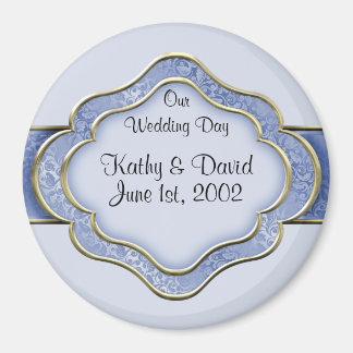 Onze trouwdag (blauw) magneet