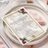 Onze Trouwdag Bliss Floral Elegant Bruiloft Menu