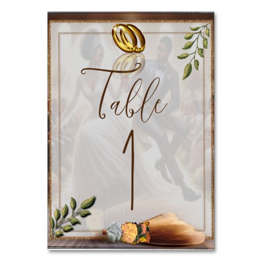 Onze trouwdag Bliss tafel nummer Kaart (Voorkant)