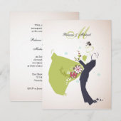Onze trouwdag - Bride & Groom met Monogram Kaart (Voorkant / Achterkant)