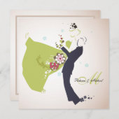 Onze trouwdag - Bride & Groom met Monogram Kaart (Voorkant / Achterkant)