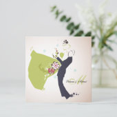 Onze trouwdag - Bride & Groom met Monogram Kaart (Staand voorkant)