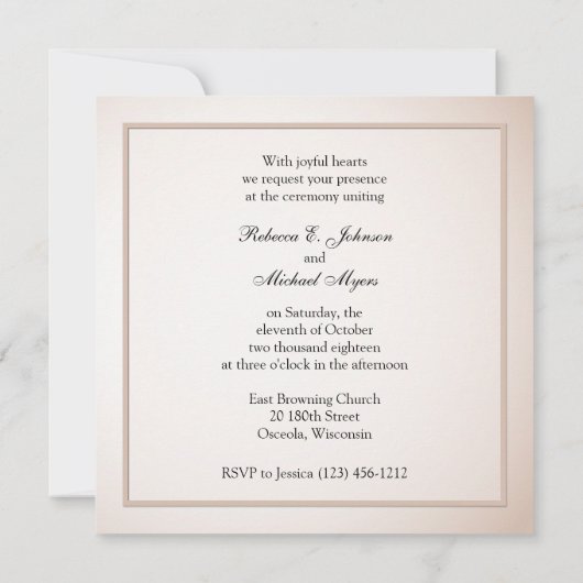 Onze trouwdag - Bride & Groom met Monogram Kaart (Achterkant)