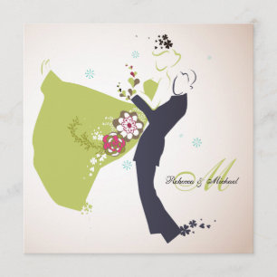 Onze trouwdag - Bride & Groom met Monogram Kaart