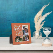 Onze trouwdag collage 3 Foto script Terracotta Fotoplaat (Insitu)