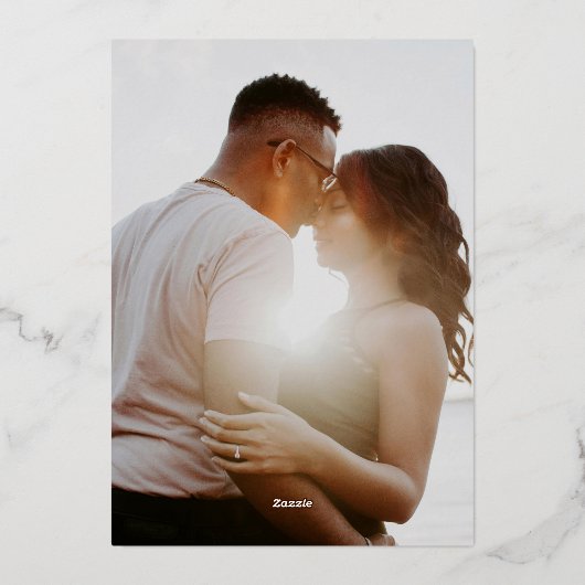 Onze trouwdag elegant folie trouwkaart folie uitnodiging (Achterkant)