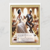 Onze trouwdag gelukzaligheid Elegant Afro-Amerikaa Programmakaart (Voorkant)